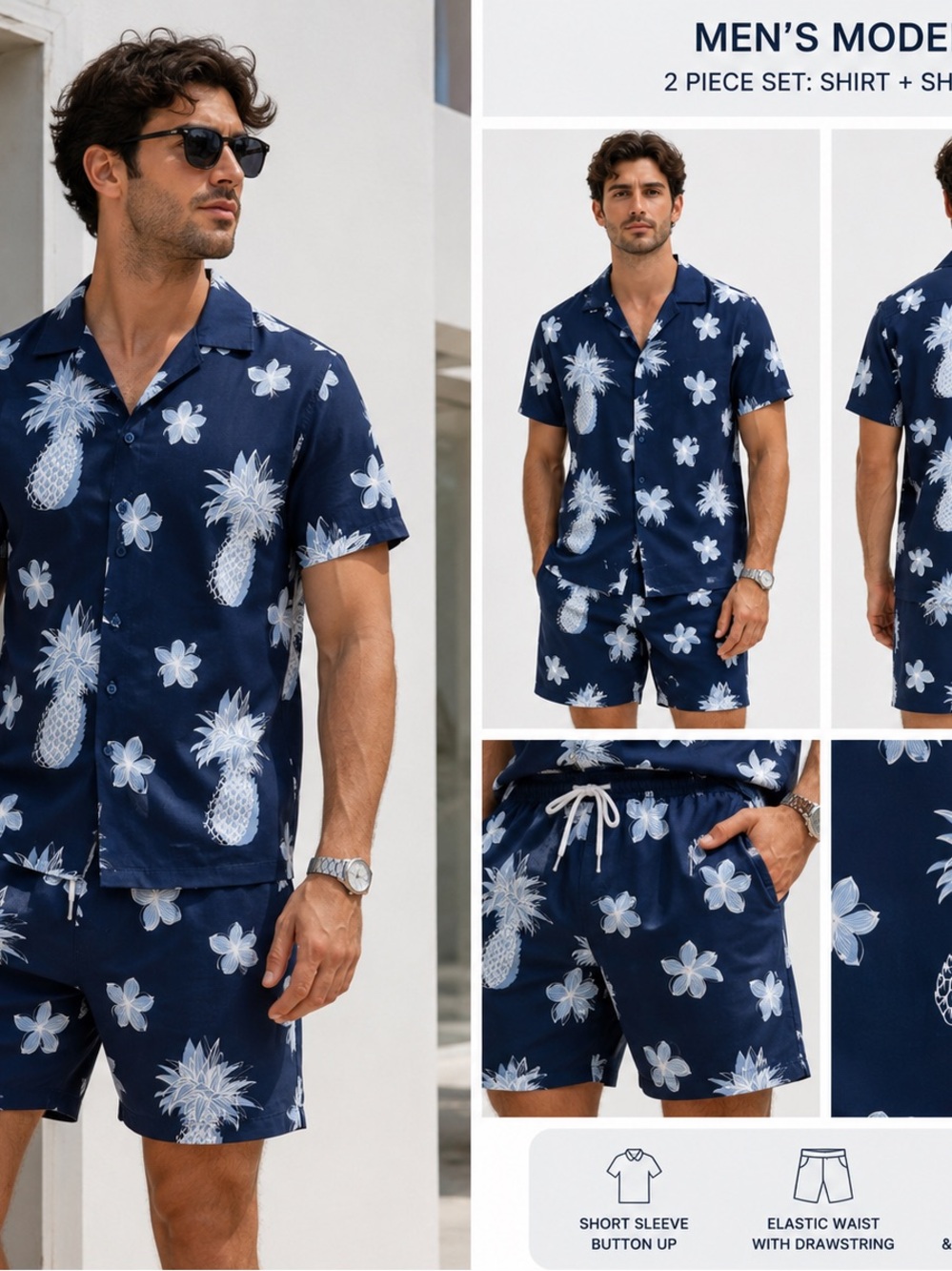 Sunset‎ x Vine Men’s 2-Piece Hawaiian Set size :M